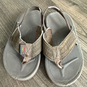 Rainbow Kids Sandals Brown Leather Thong Flip Flops Toddler Youth
